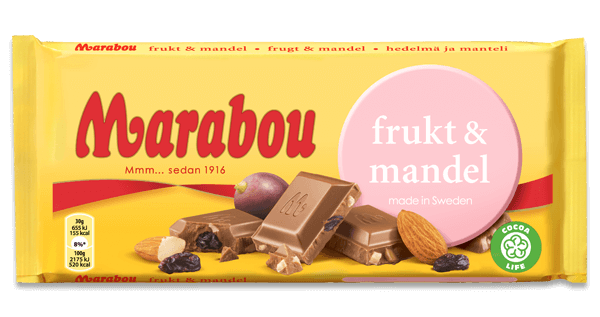 MARABOU FRUKT & MANDEL 100G