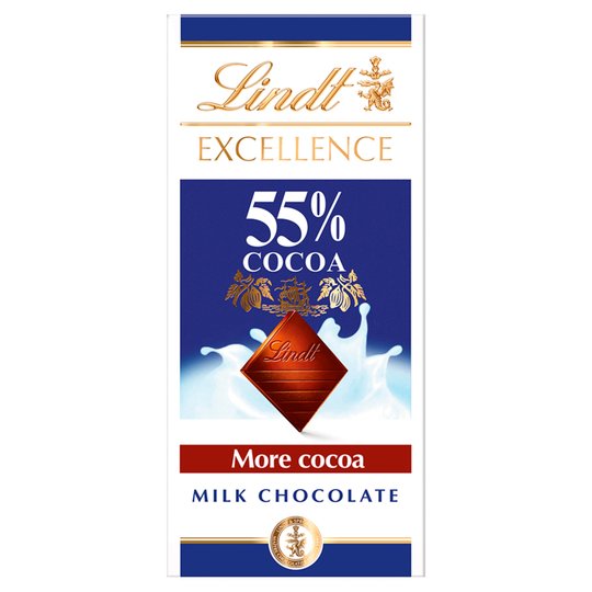 lindt EXCELLENCE 55% COCOA MILK CHOCOLATE