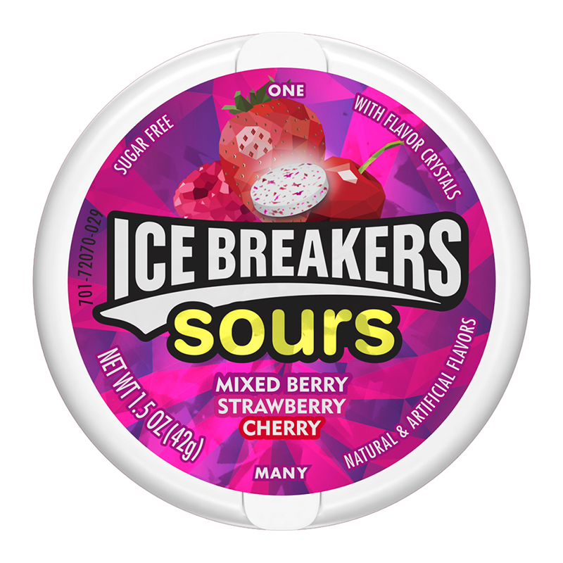 Ice Breakers Sour Mixed berry, Strawberry, Cherry