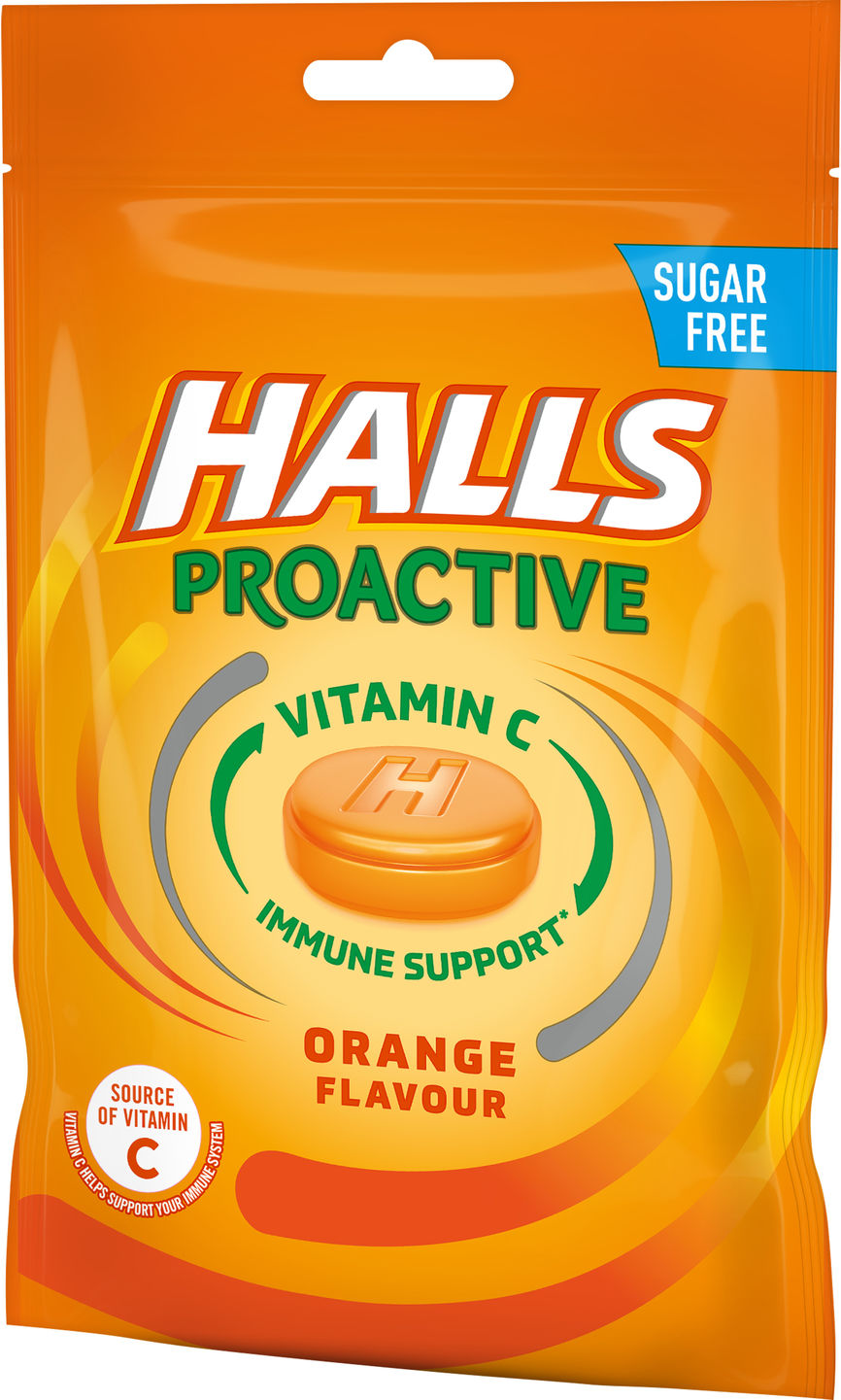 Halls Proactive Orange Flavour