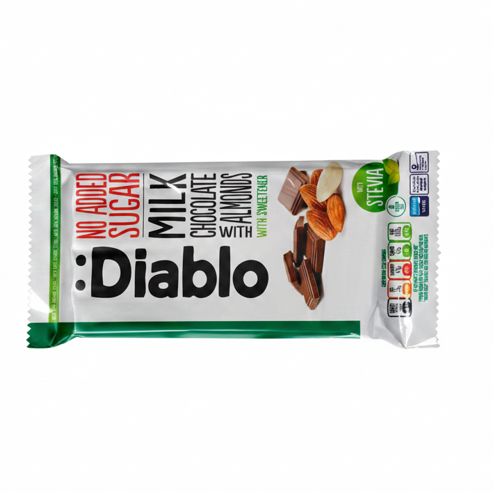 Sockerfri Mjölk Choklad med Mandel