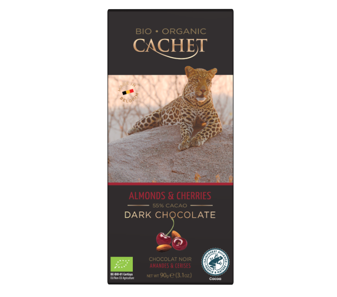 CACHET Mörk choklad med körsbär & mandel 100g